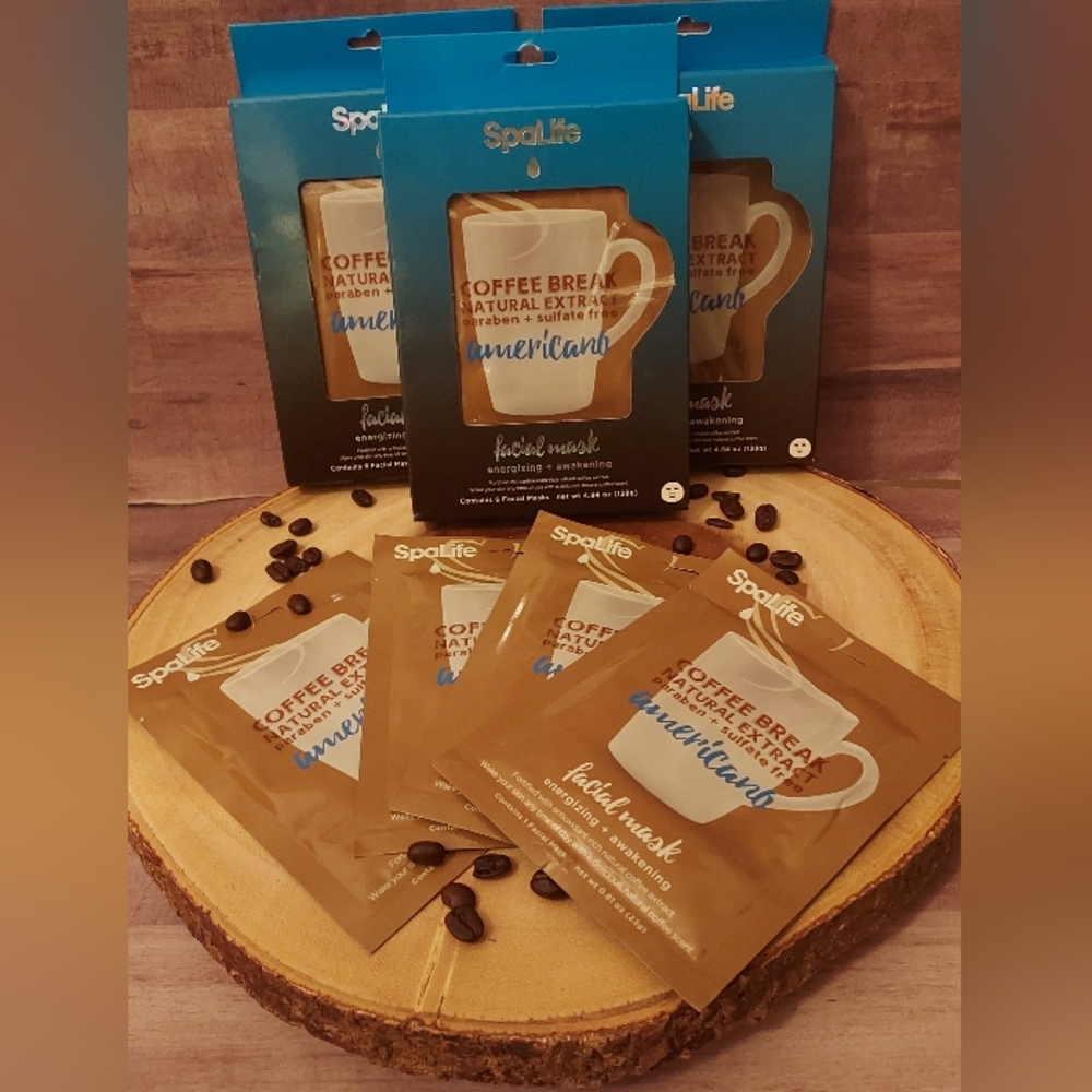 BUNDLE LOT OF 3 Coffee Break Natural Extract Americano Facial Masks Antioxidants - Picture 4 of 5
